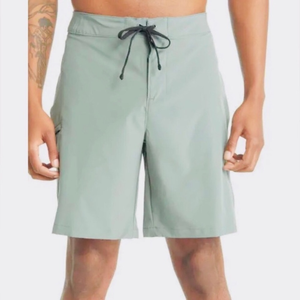 NWT! ZELLA Green Deep Dive Swim Trunks - Size XL 🧩
